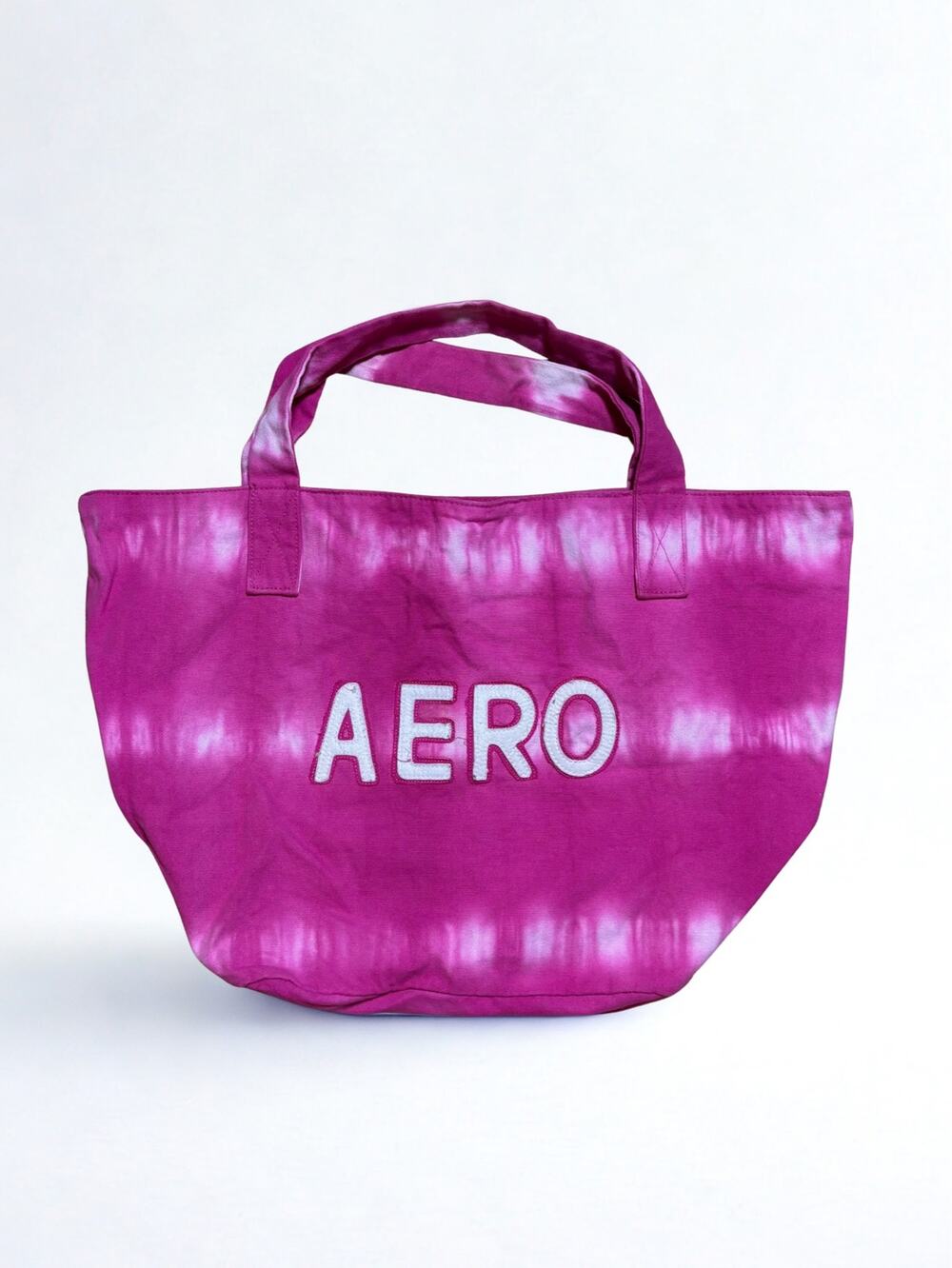 Hot Pink Tie Dye Aeropostale Large Canvas Tote Bag Chenille Logo Applique